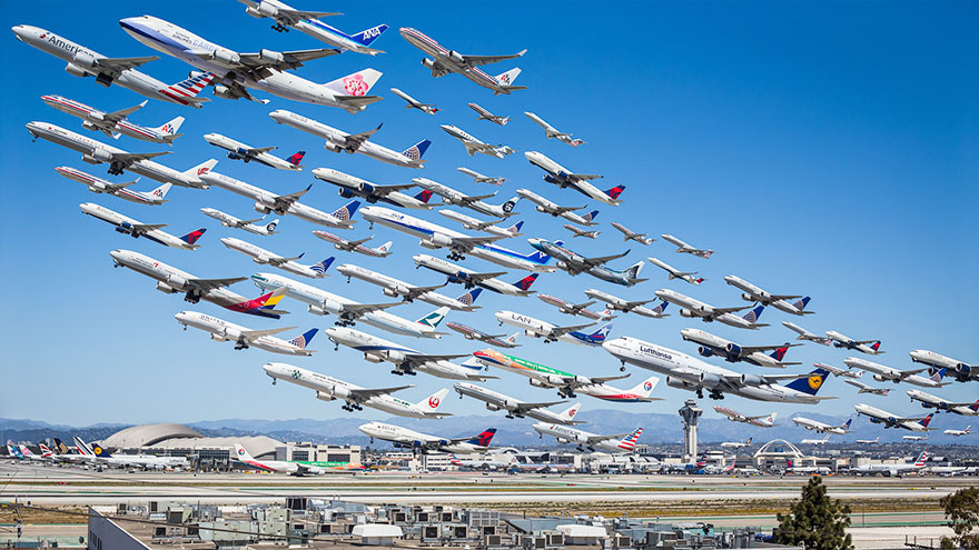 震撼!摄影师耗时两年拍各地空中交通