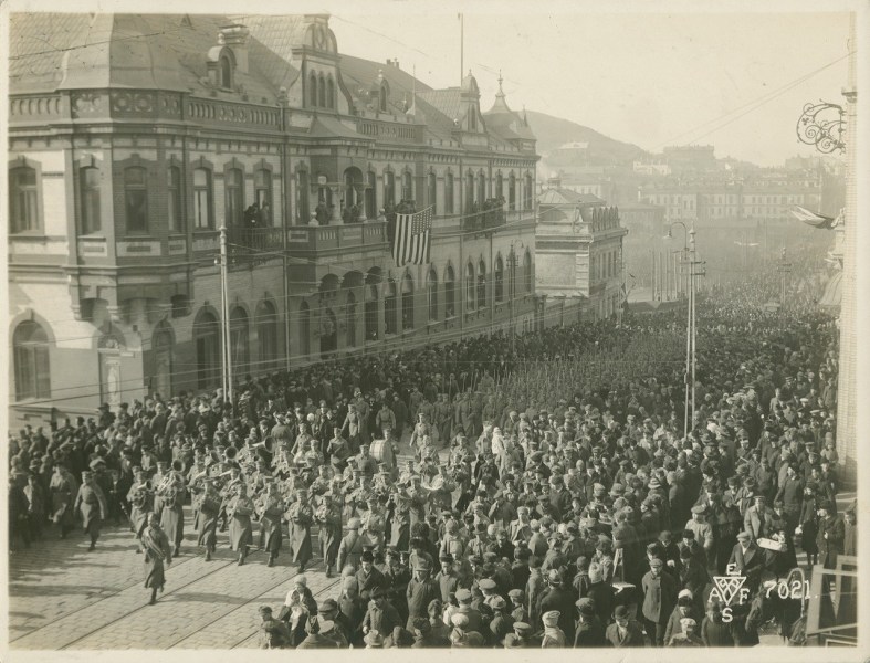 1918年协约国干涉游行苏俄:海参崴特点武装宫保豆角的军事图片