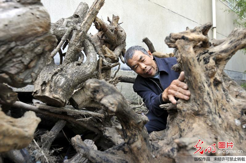 山东郯城“宋木匠”雕出“红色故事” 山东郯城“宋木匠”雕出“红色故事”