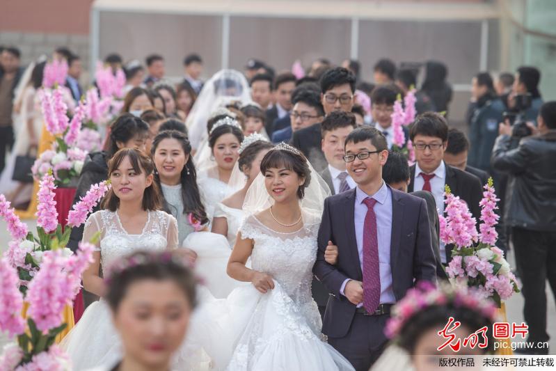 新疆库车20对青年教师举行集体婚礼