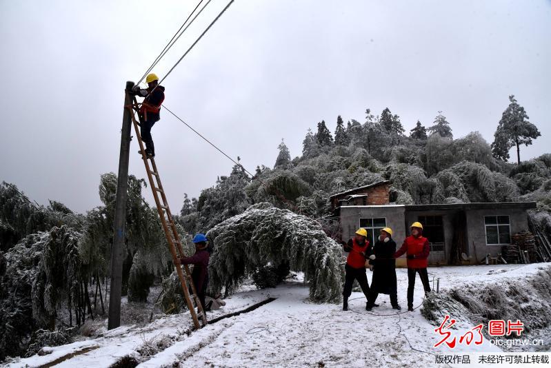 冰雪天抢修电力送光明