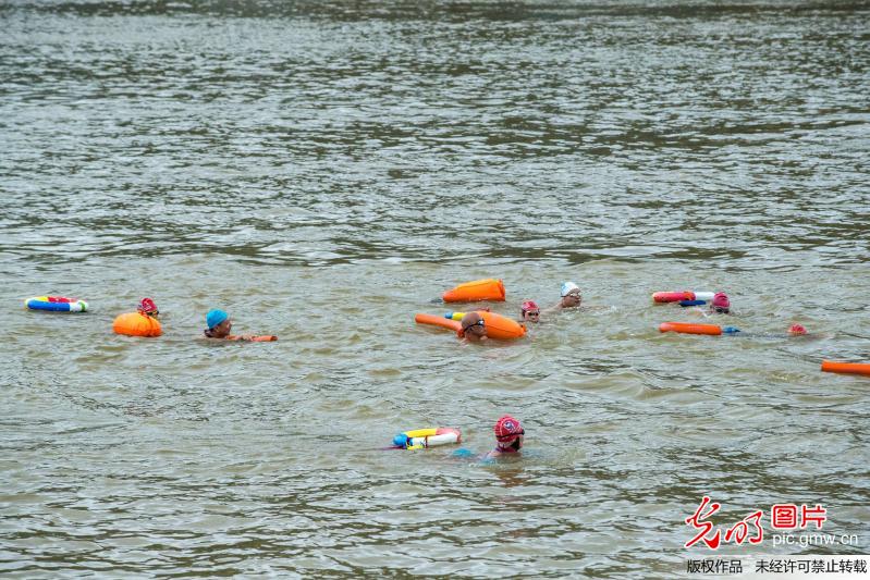 百余名游泳爱好者跨省游西江挑战极限