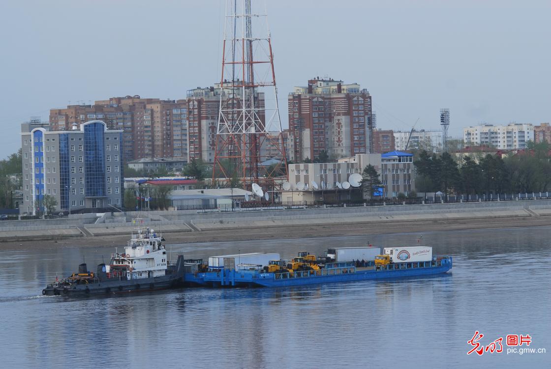 黑河港2019年明水期对俄货物运输开航