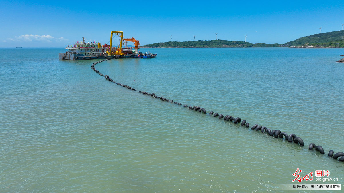 35千伏低频海底电缆在浙江上大陈岛入海