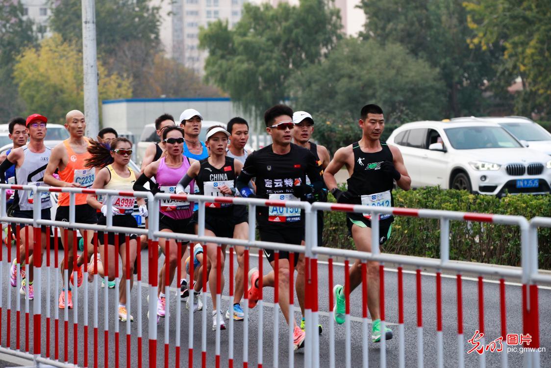 2022北京马拉松比赛鸣枪开跑