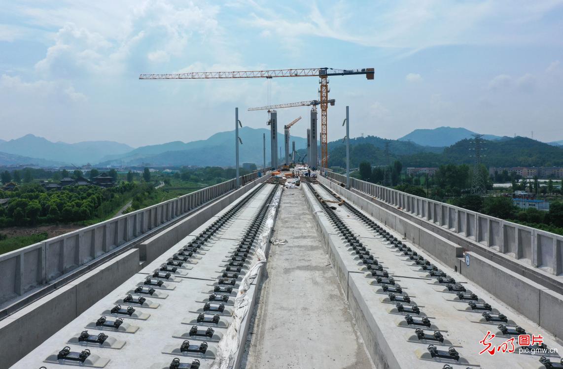 浙江东阳：杭温高铁建设稳步推进