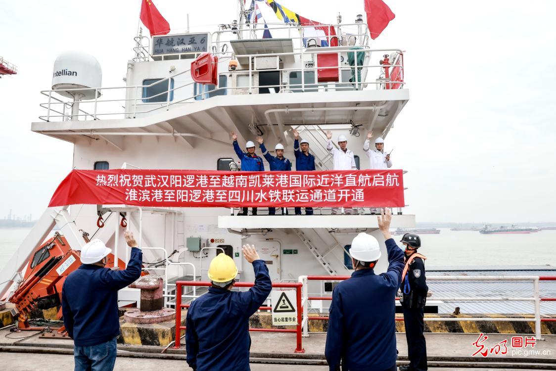 武汉首条直航东盟集装箱航线开通
