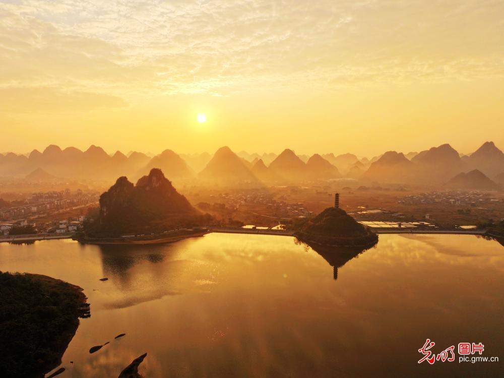 罗城冬晨韵如画