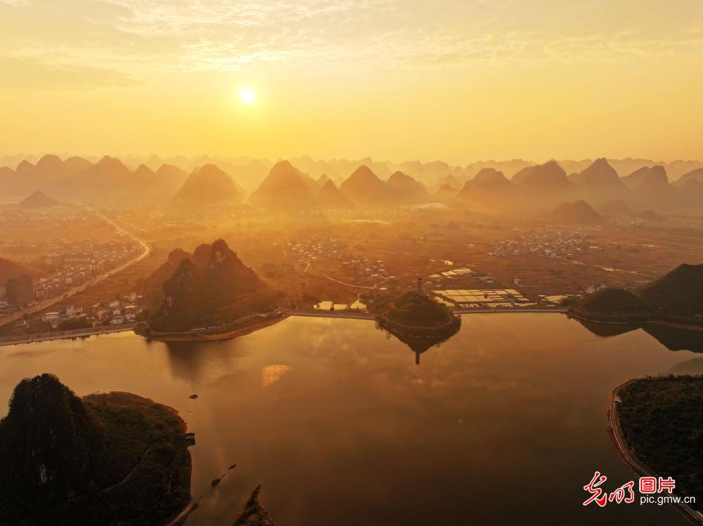 罗城冬晨韵如画